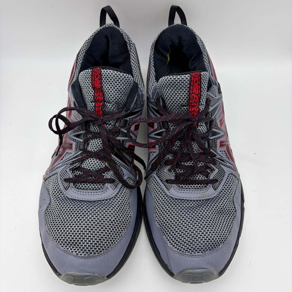 ASICS Gel-Venture 8 Mens 13 Trail Running Shoes Grey Black Red Hiking Gorpcore - Picture 3 of 11